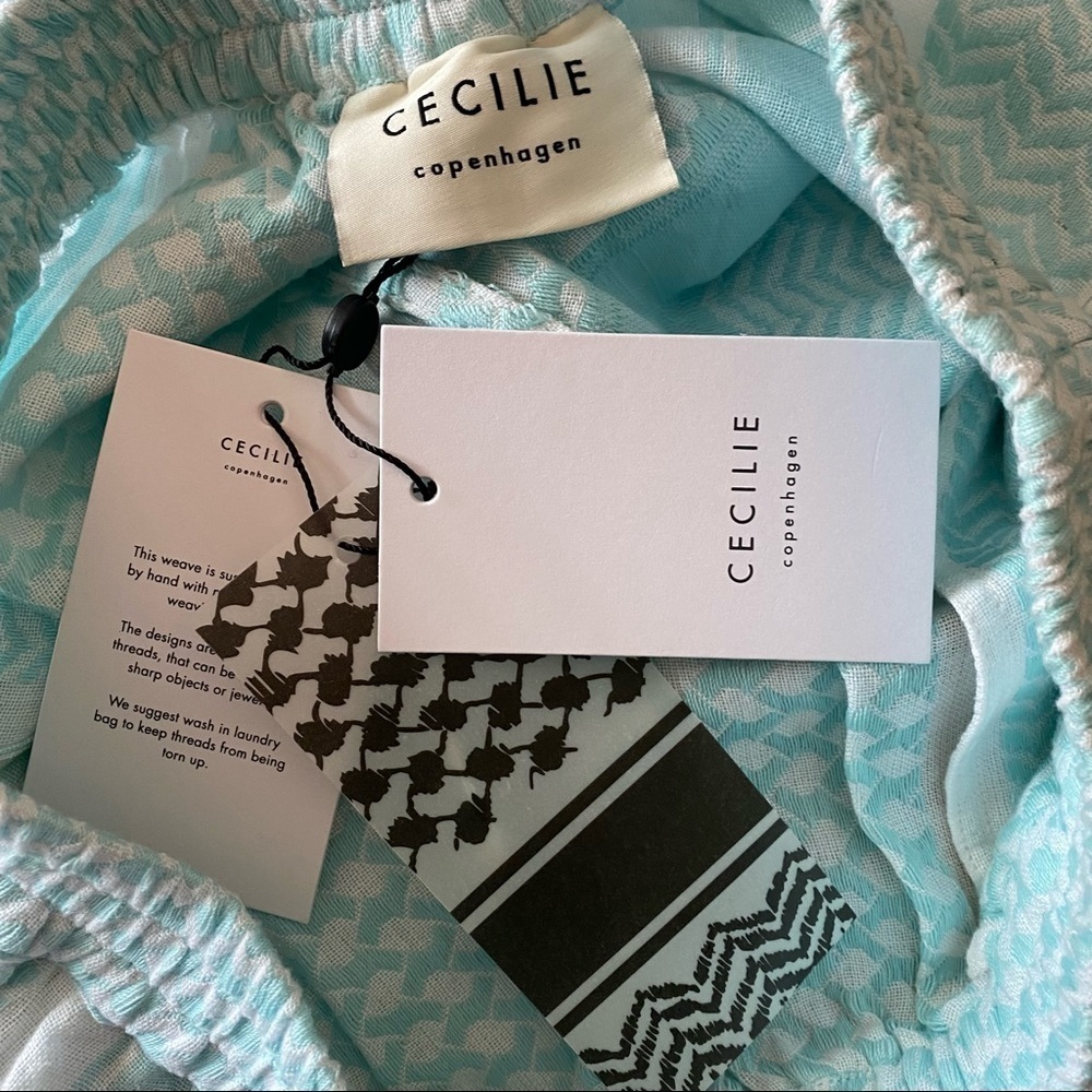 NEW CECILIE COPNEHAGEN sz XS Light Blue Shorts Elastic Waist - Picture 4 of 9